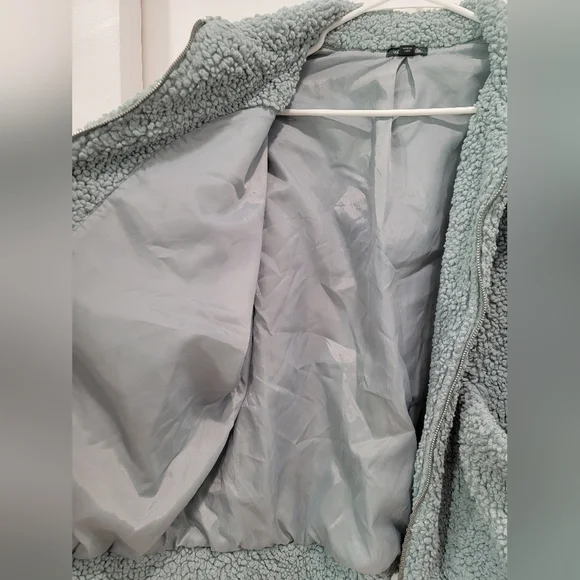 Wild Fable Teddy Sherpa Faux Fur Jacket Blue Haze XS/S Oversized - Picture 4 of 10